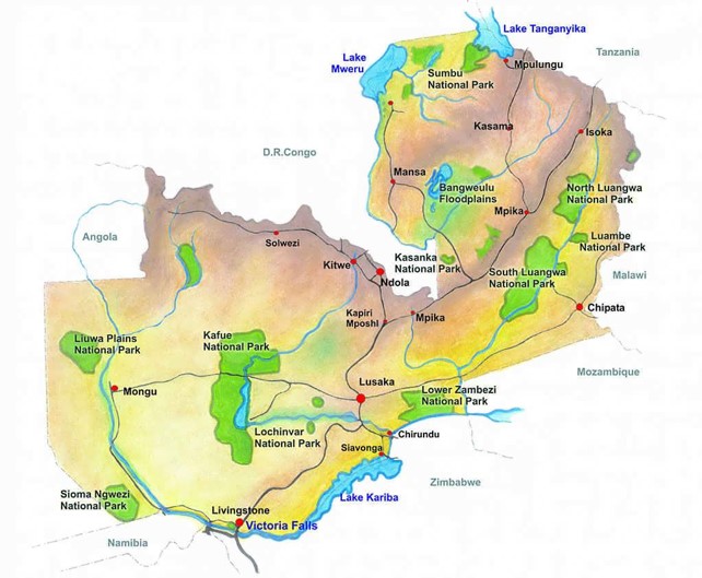 Let Me Take You On An Awesome Safari To Zambia The Place Where I Grew Map Of Zambia With National Parks 